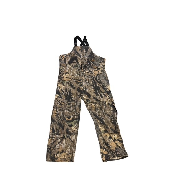 Cabelas Mens Camo Hunting Bib Overalls XL Mossy Oak Hunting Vintage MIUSA
